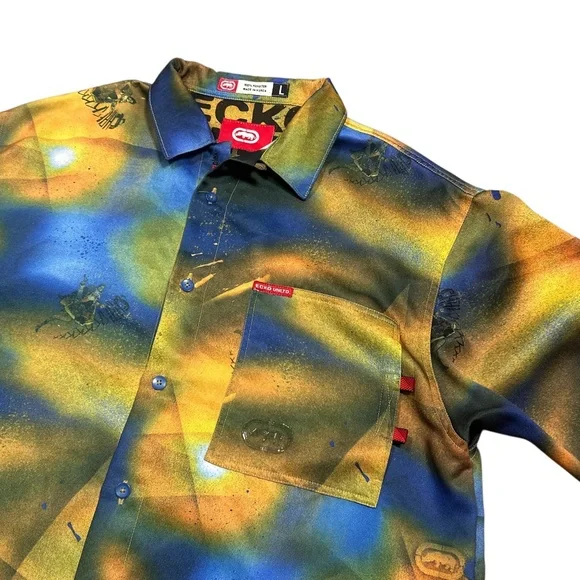 Ecko Unlimited Yellow and Blue Graphic Shirt - Picture 3 of 12